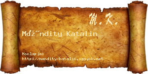 Mándity Katalin névjegykártya